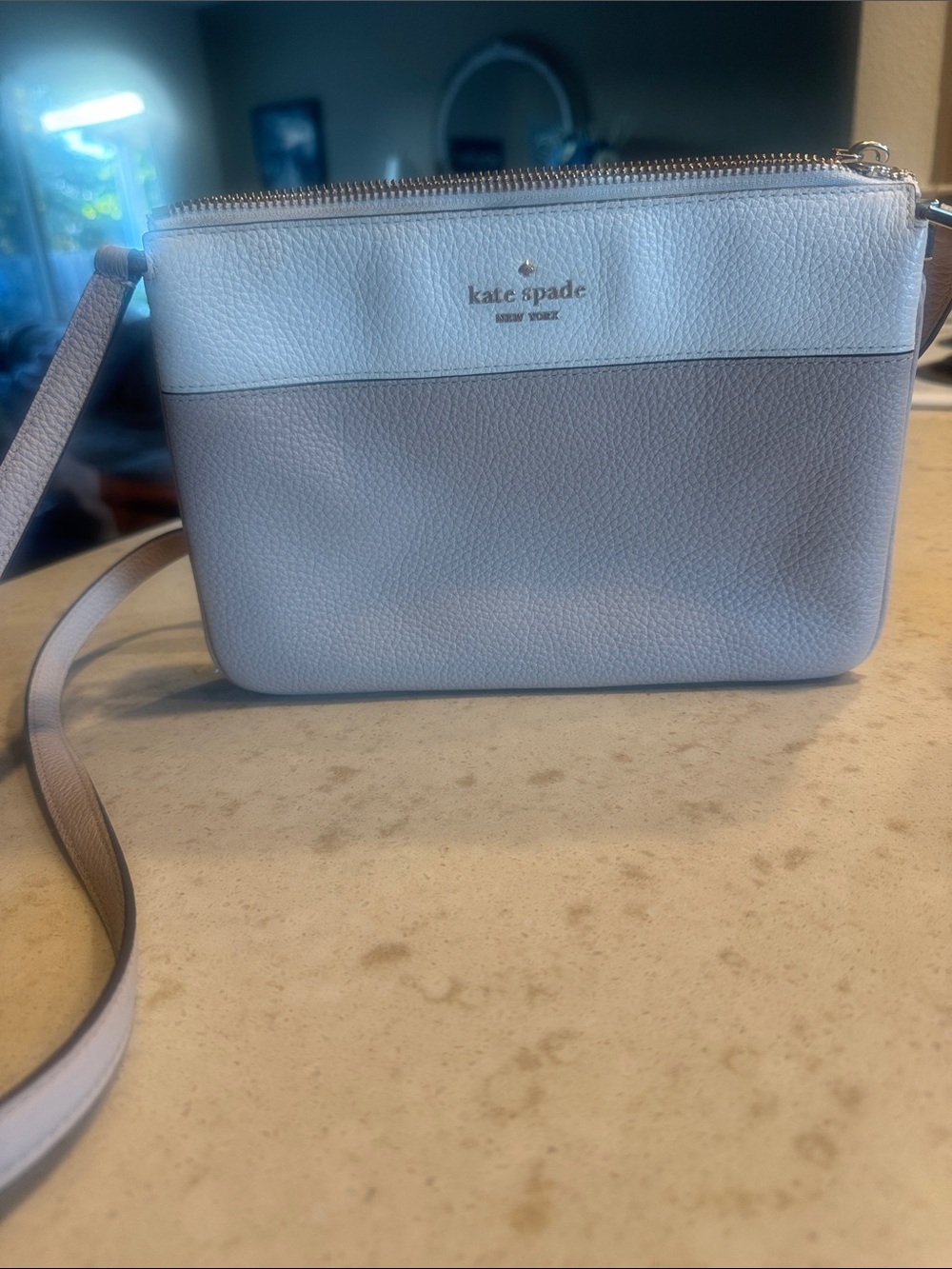kate spade Two-Tone Light Blue and Pale Gray Crossbody Bag